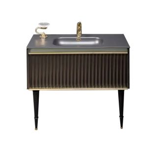 Тумба под раковину Armadi Art Vallessi Avangarde Canale 100см чёрный/золото 843-100-BG